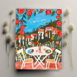I Miss You Countryside Lunch for Two w Views Art Postcard<br><div class="desc">Customize this card by adding your own text to the front or back side by clicking "personalize" or "edit" above. Check my shop for more colours and designs or let me know if you'd like something custom. Thanks for shopping with me!</div>