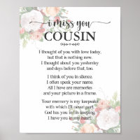 I Miss You Cousin Poem Poster