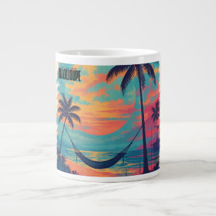 "I miss you Guadeloupe" - Sunset & Hama Large Coffee Mug