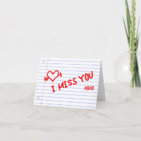 i miss you : notebook paper