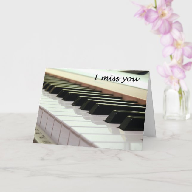 I Miss You Piano Keyboard Card (Orchid)