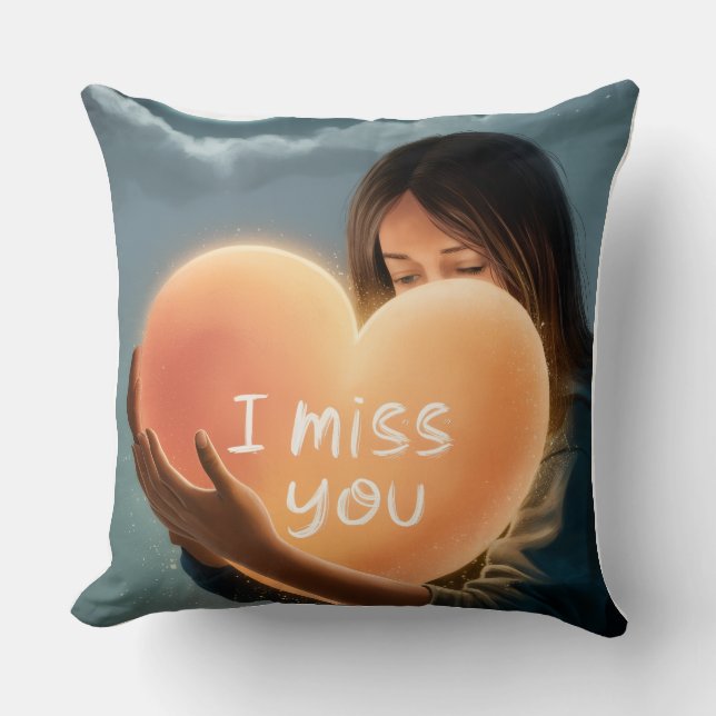 I Miss You Pillow – Romantic Gift Cushion for Love (Front)