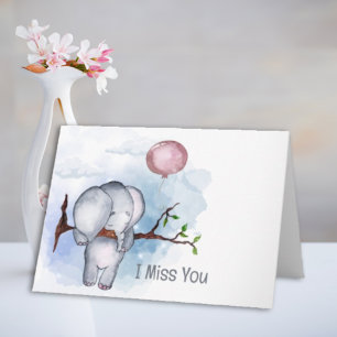I Miss You Sad Elephant Card