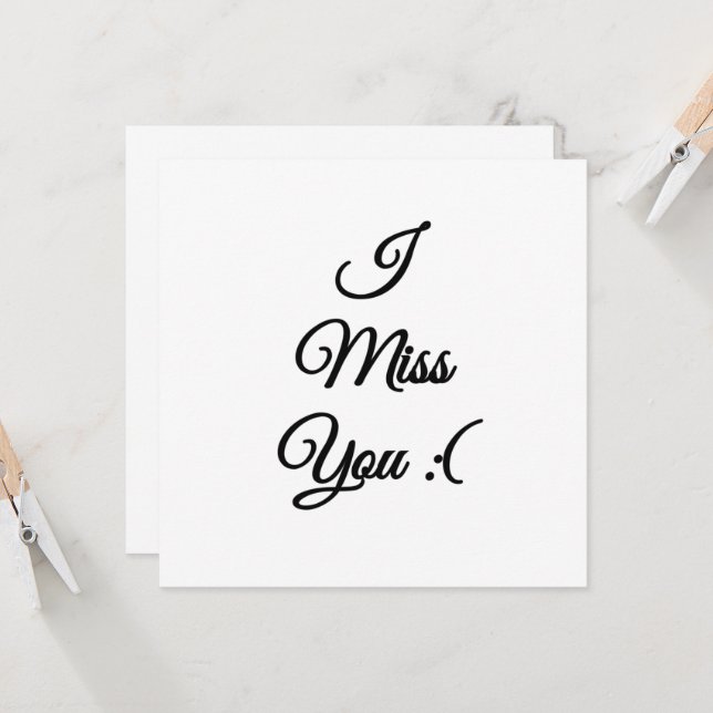 I miss you sad emoji invitation (Front/Back In Situ)