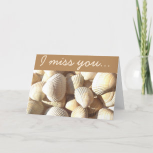 I miss you Sea Shells Summer Tropical Exotic Beach Card