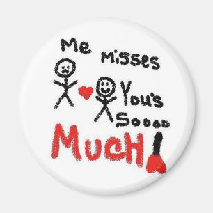 I Miss You So Much Cartoon Magnet