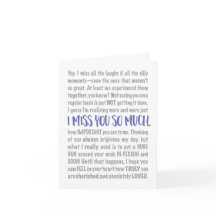 I Miss You So Much Typography Message Card
