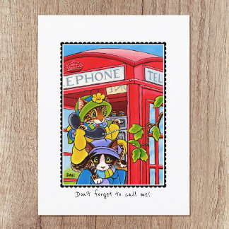 I miss You Telephone Funny Cat Custom Postcard