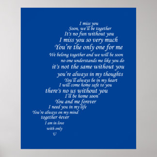 I Miss You  Text, too,  in Half of Heart Poster