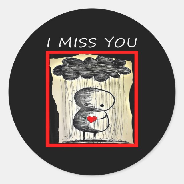 I Miss You Valentine’s Day  Classic Round Sticker (Front)