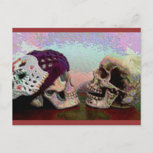 I Miss Your Face Skull Postcard