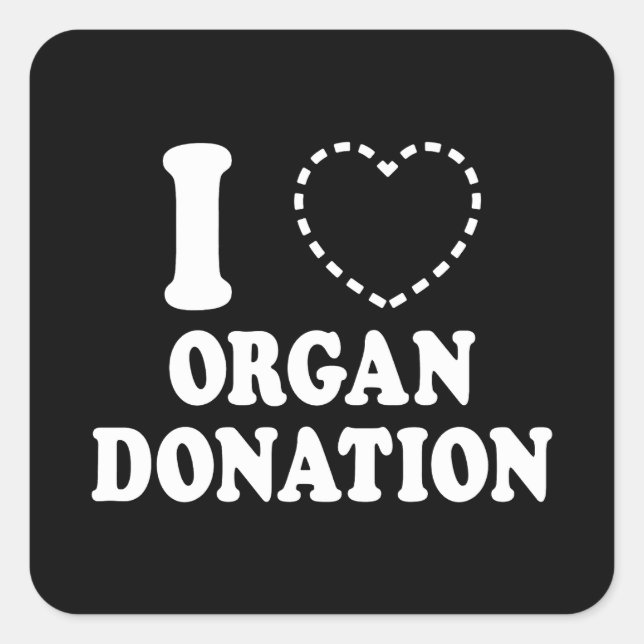 I {MISSING HEART} ORGAN DONATION SQUARE STICKER (Front)