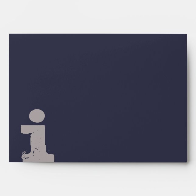 I Monogram Initial Bar Bat Mitzvah Envelope (Front)