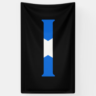 I Monogram overlaid on Scottish Flag (v) bnrcnt Banner