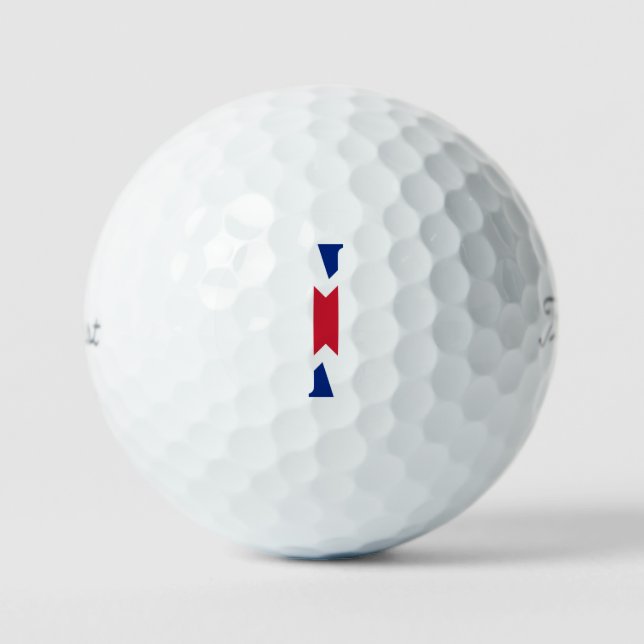 I Monogram overlaid on Union Jack Flag tpv1 gbcnt Golf Balls (Front)