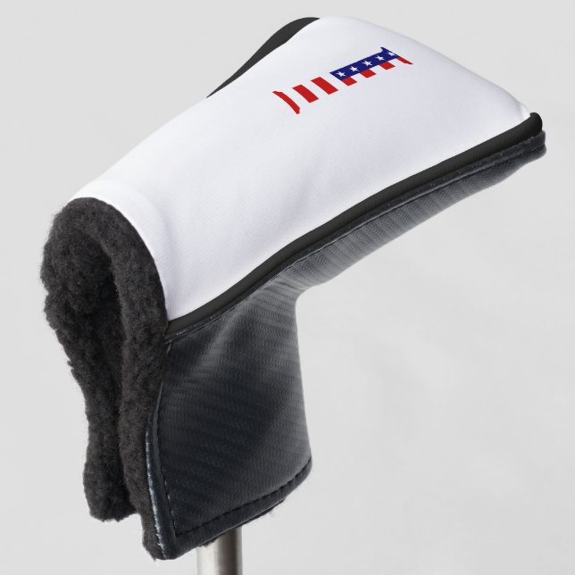 I Monogram overlaid on USA Flag pccnt Golf Head Cover (3/4 Front)