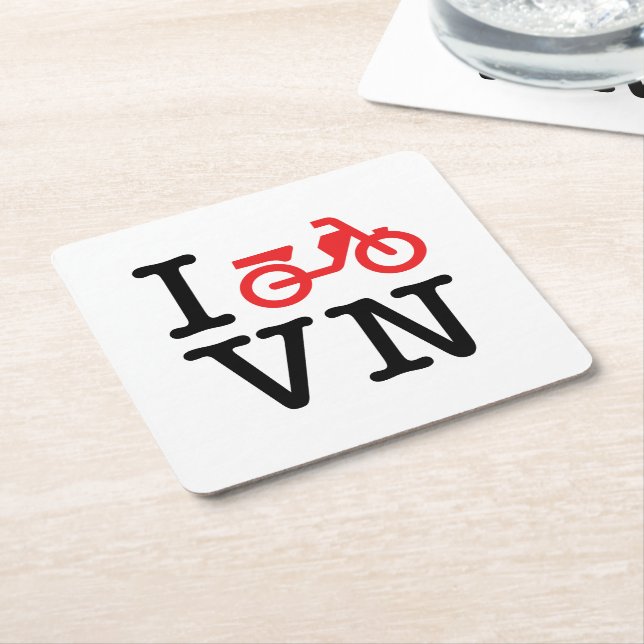 I Motorbike Vietnam Square Paper Coaster (Angled)