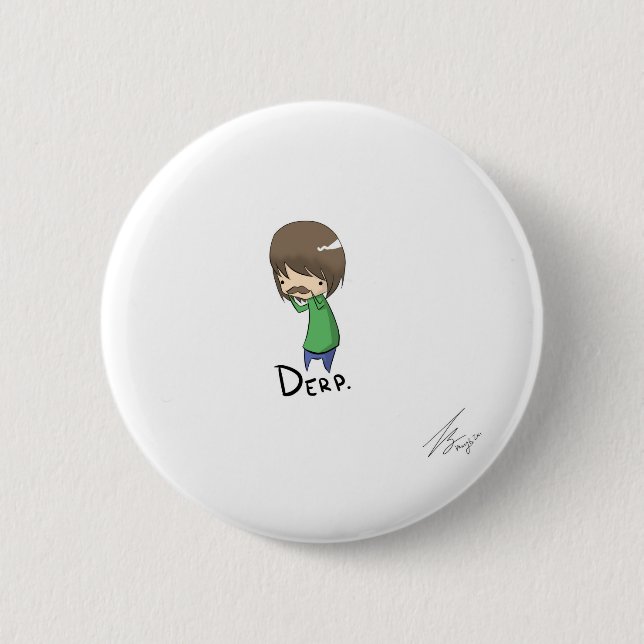 i moustache you a question 2 inch round button (Front)