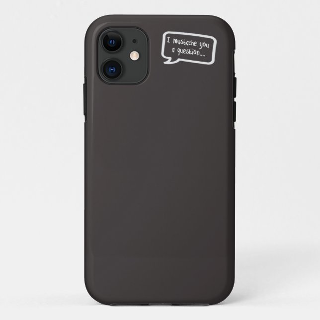 i moustache you a question mini grey Case-Mate iPhone case (Back)