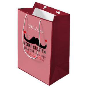 I moustache you a question Valentine's day Medium Gift Bag