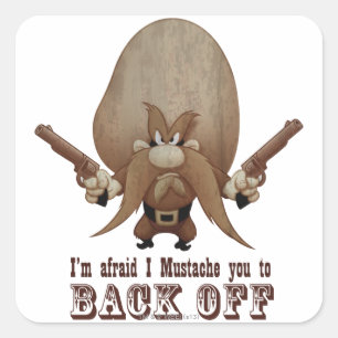 I Moustache You To Back Off Square Sticker