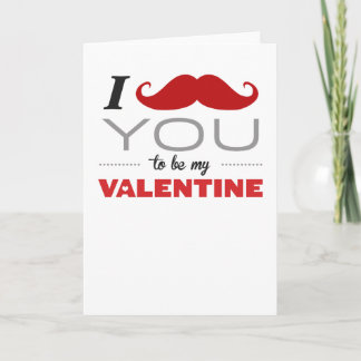 I Moustache You To Be My Valentine Greeting Card
