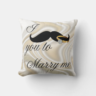 I Moustache you -to Marry Me Throw Pillow