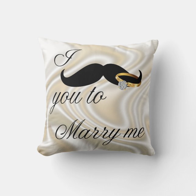 I Moustache you -to Marry Me Throw Pillow (Front)