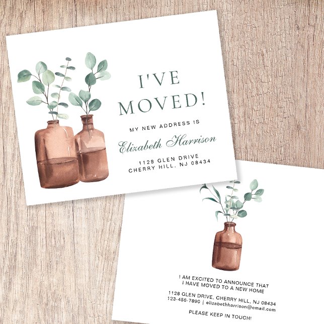 I Moved Eucalyptus Watercolor Moving Announcement (Creator Uploaded)