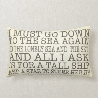 I Must Go Down to the Sea Pillow in Natural