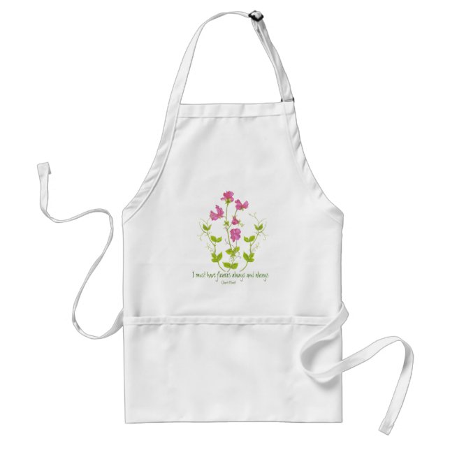 I must have Flowers Claude Monet Quote Sweet Pea Standard Apron (Front)