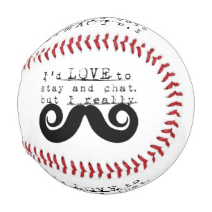 I Mustache Fun Humor Baseball