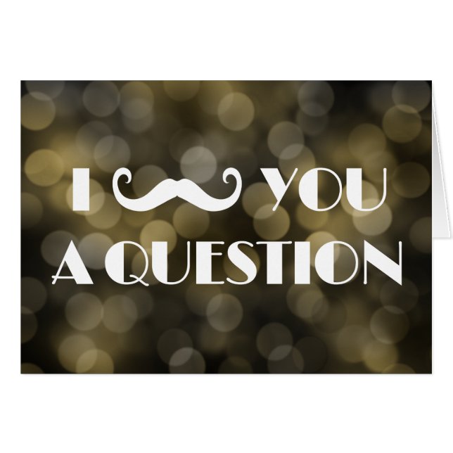 I Mustache You A Question Bokeh Lights Invitations (Front Horizontal)
