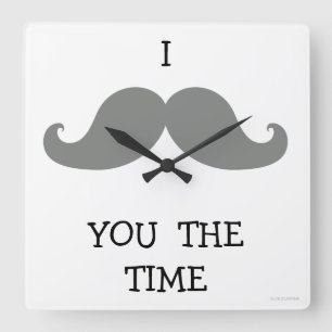I MUSTACHE YOU THE TIME CLOCK GREY