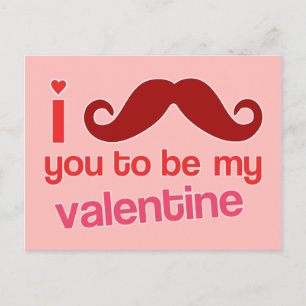 i mustache you to be my valentine postcard
