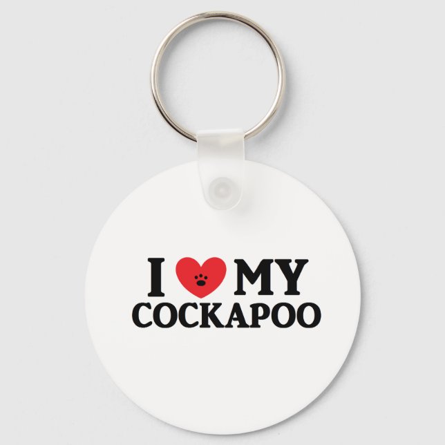 I ♥ My Cockapoo Keychain (Front)