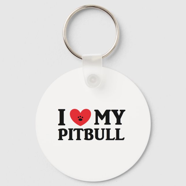 I ♥ My Pitbull Keychain (Front)