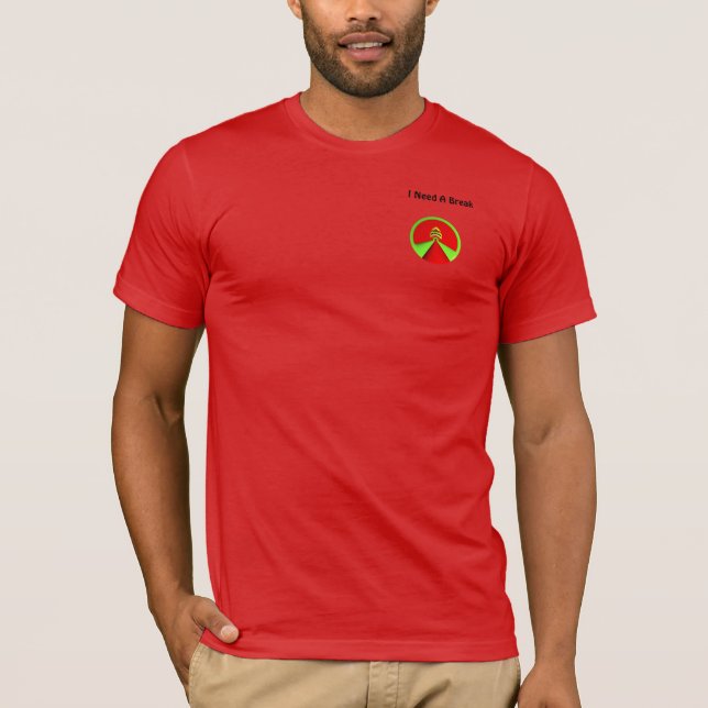 I Need A Break Mens Red  T-Shirt (Front)