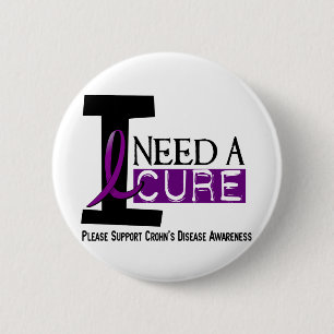I NEED A CURE 1 CROHN’S DISEASE T-Shirts 2 Inch Round Button