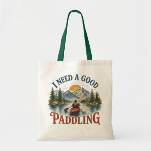 I Need a Good Paddling Vintage Kayak Adventure Tote Bag