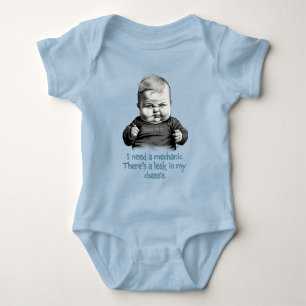 I need a mechanic, there's a leak in my chassis baby bodysuit