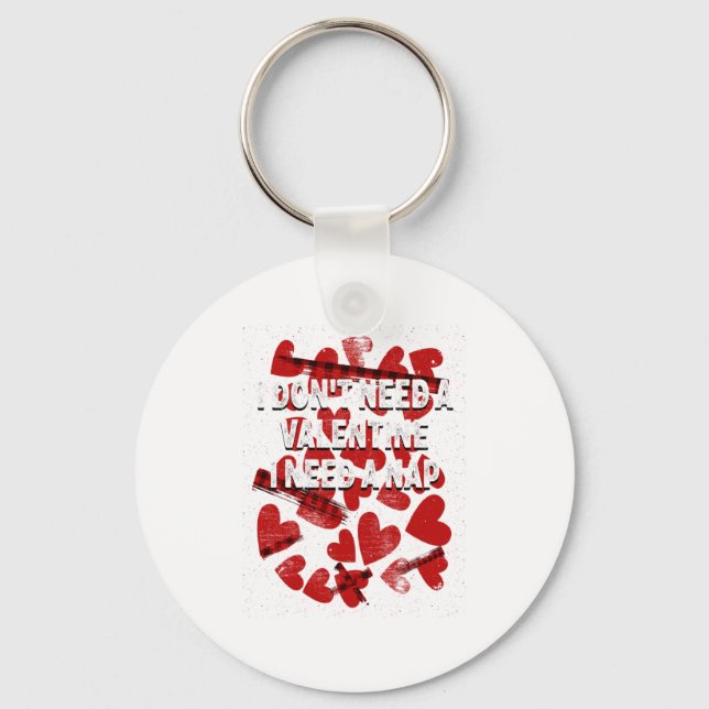 I Need A Nap Anti Valentines Humor Heartbroken Sin Keychain (Front)