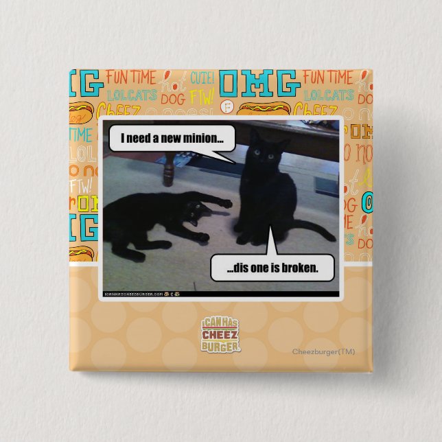 I need a new minion 2 inch square button (Front)