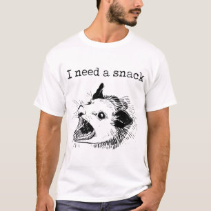 I Need A Snack  Screaming Opossum Possum T-Shirt