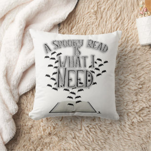I Need A Spooky Read Epic Reader Slogan Throw Pillow