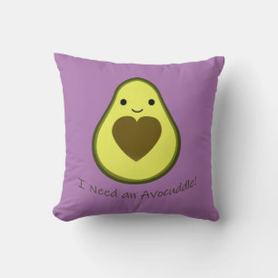 I Need an Avocuddle Cute Kawaii Avocado Throw Pillow