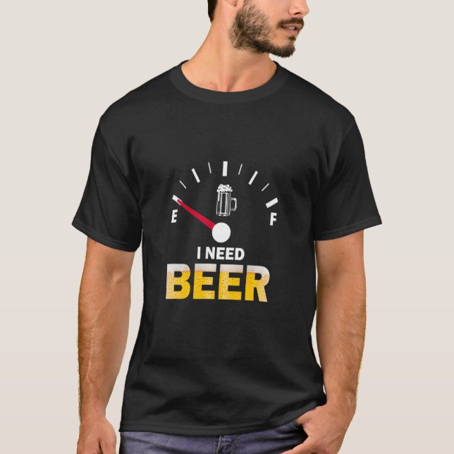 I Need Beer Right Meow  Beer T-Shirt (Front)