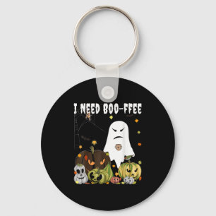 I Need Boo-ffee Ghost Jack-o-lantern Coffee Lover  Keychain