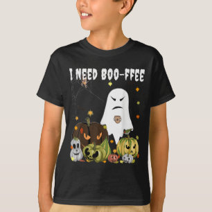 I Need Boo-ffee Ghost Jack-o-lantern Coffee Lover  T-Shirt