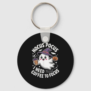 I Need Coffee To Focus Halloween  Keychain